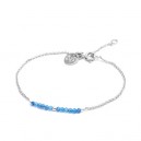 Bracelet mini pierres agate bleu et argent