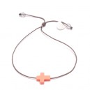 Bracelet croix en pierre corail