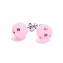 Boucles d'oreilles à strass rose