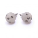 Boucles d'oreilles à strass gris moyen