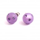 Boucles d'oreilles à strass parme