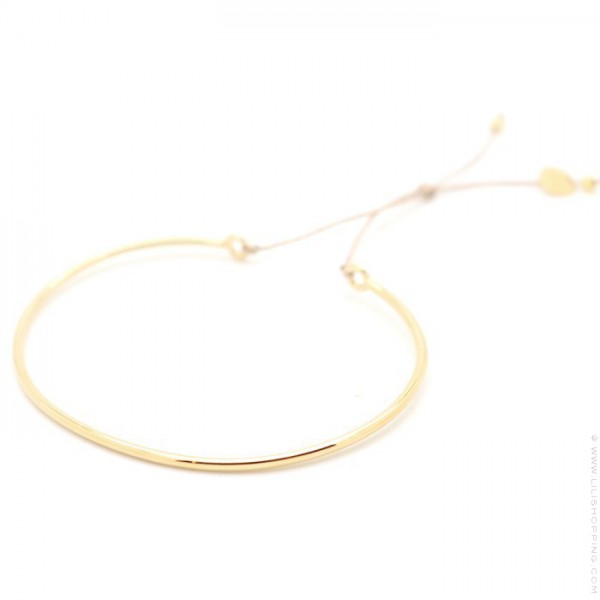 Bracelet jonc plaqué or sur lien lurex