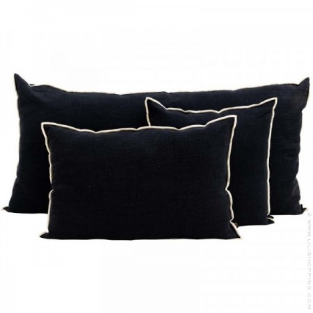 Chennai black square cushion with inner