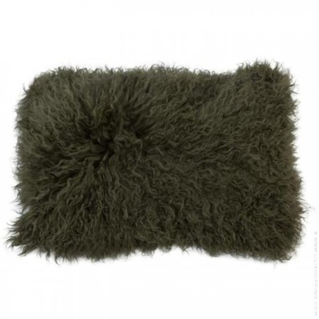 Genuine tibet lamb rectangular earth cushion