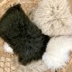 Genuine tibet lamb rectangular kaki cushion