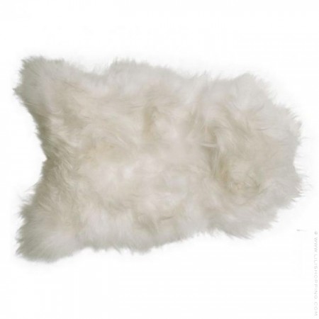 Genuine tibet lamb rectangular kaki cushion