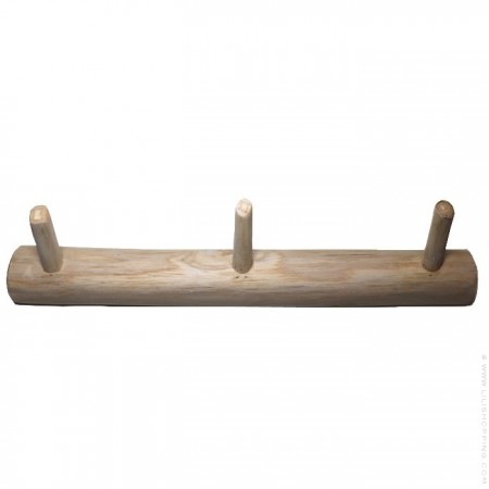 3 branch solid teak wall hook