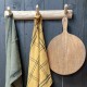 3 branch solid teak wall hook