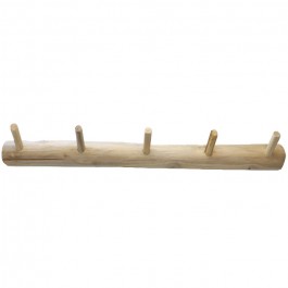 5 branch solid teak wall hook