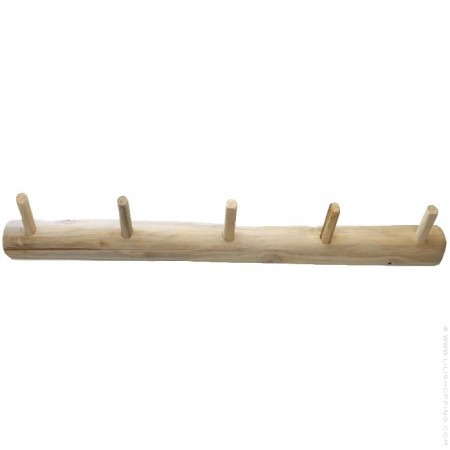 3 branch solid teak wall hook