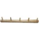 3 branch solid teak wall hook