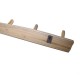 3 branch solid teak wall hook