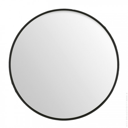 Miroir rond à bord noir 80 cm
