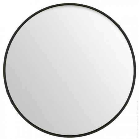 Miroir rond à bord noir 80 cm
