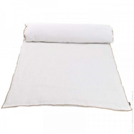 White Chennai linen bedroll