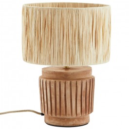Raffia shade and terracotta table lamp