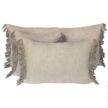 Housse de coussin Bray noir rectangle + intérieur