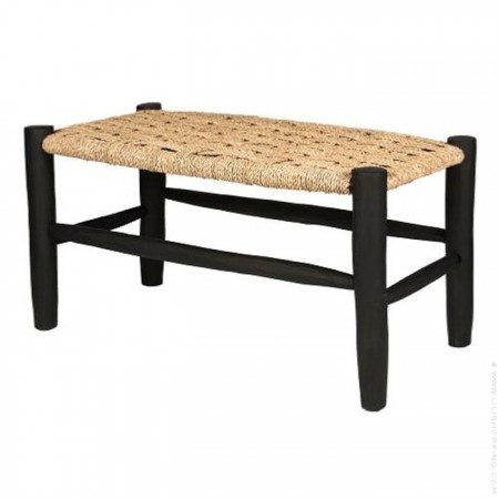 Black painted laurel wood stool