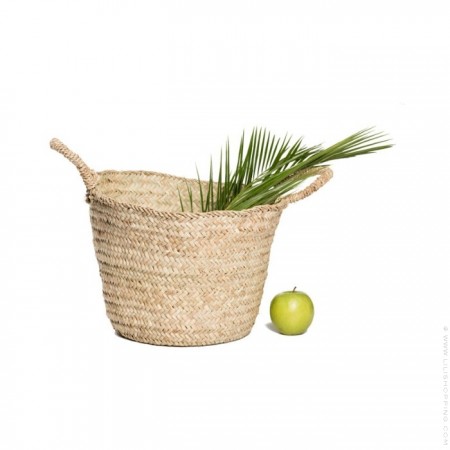 30 cm palm leaf basket with handles