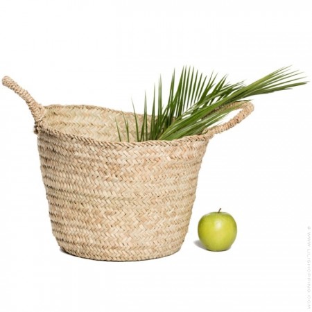 30 cm palm leaf basket with handles
