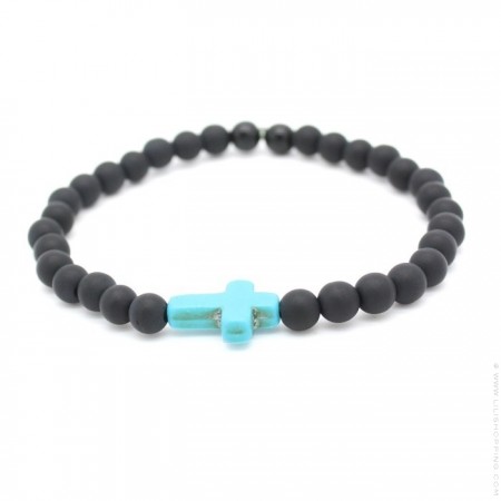 Bracelet croix turquoise