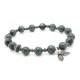 Buddha bracelet with onyx and red leopard