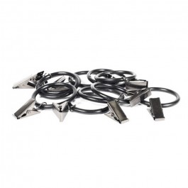 Set of 10 rings with clips for curtains