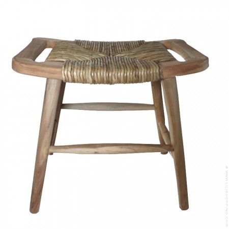 Tabouret de bar 65 cm en teck recyclé
