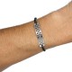 Black silver ruthenium Flag bracelet