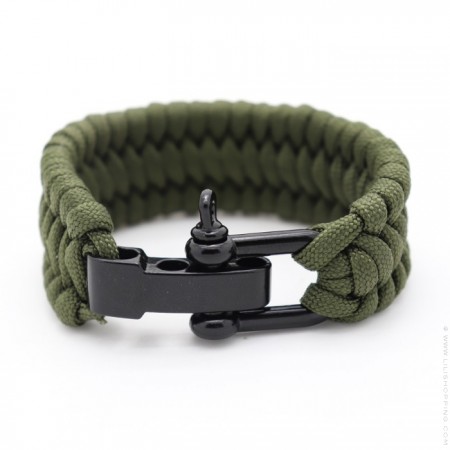 Khaki survival paracord bracelet