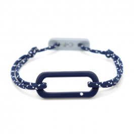 Bracelet oval marine cordon bleu blanc