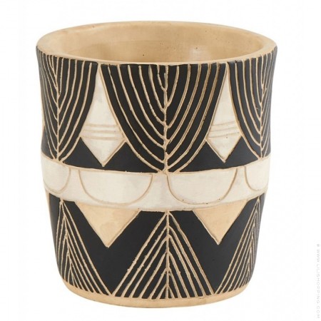 Vase bulles jaune haut