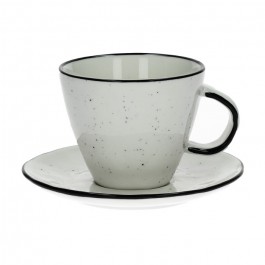 White Basil coffee cup and plate