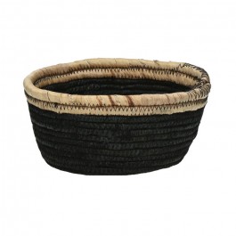 Black water hyacinth round bread basket