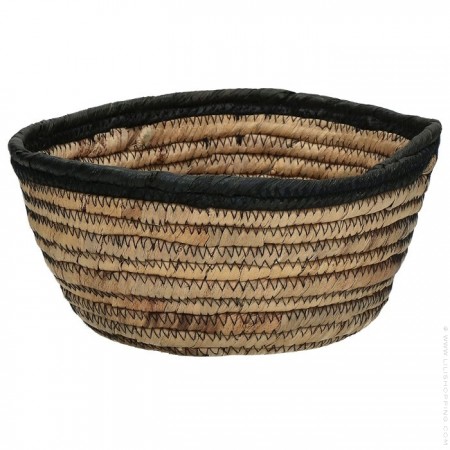 Black water hyacinth round bread basket