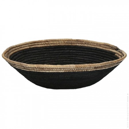 Black water hyacinth round bread basket