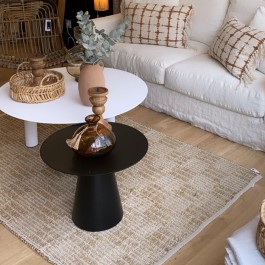 Table basse acier Lombok noire fine texture