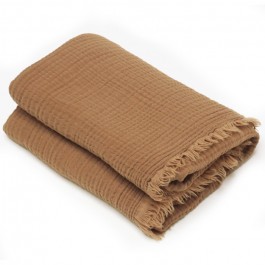 Fouta plaid Kéa cognac 95 x 180 cm