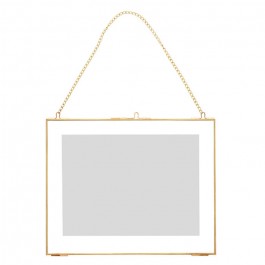 Cadre laiton doré avec chaine 30 x 24 cm