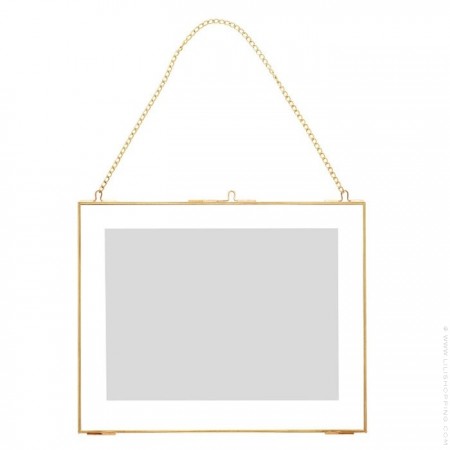 Cadre laiton doré avec chaine 30 x 24 cm