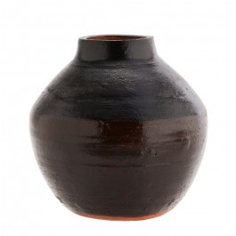 Vase en terre cuite marron noir