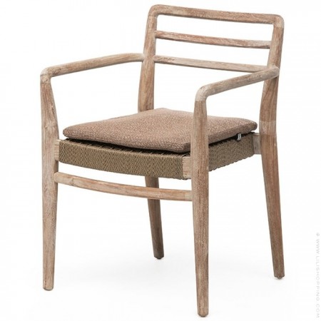 Tabouret Alexander en teck naturel gris