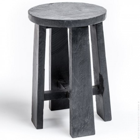 Tabouret Alexander en teck naturel gris