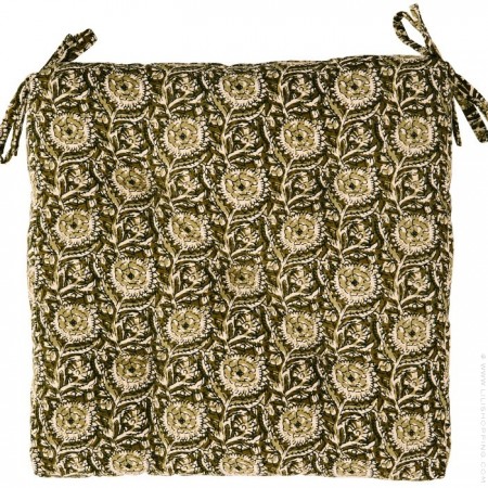 Coussin d'assise motifs noir et blanc cassé
