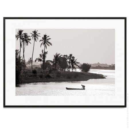 Affiche encadrée Palmier du Togo noir 50 x 40