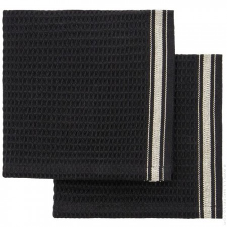 Set of 2 black Bihar kitchen towels