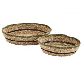 Seagrass flat baskets (set of 2)