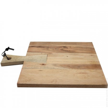 Acacia row wood 30 cm square cutting board