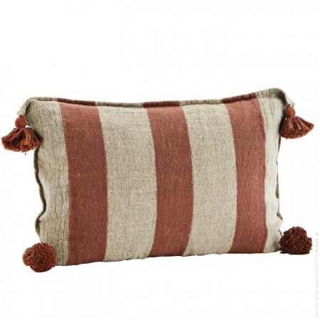 Coussin larges rayures noires