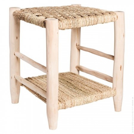 Natural laurel wood stool